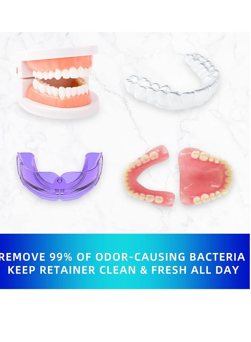 YKL Retainer & Denture Cleaner Tablets - 4 Months Supply (120 pcs) Dental Retainers for Aligner - Mouth & Night Guards - False Teeth Whitening - Removes Odor & Plaque (120 Pcs) - Image 4