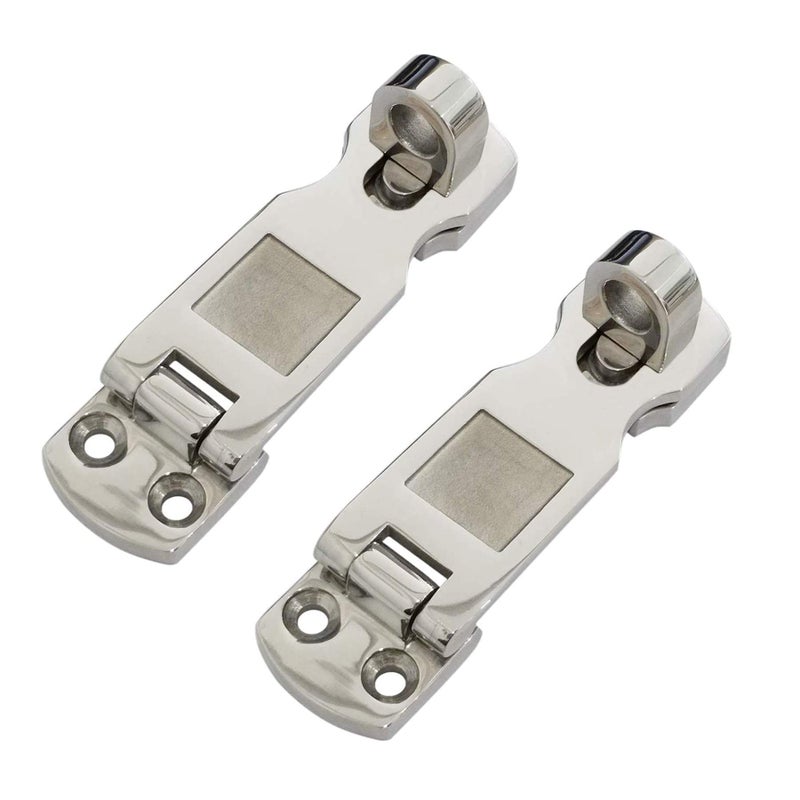 Keehui Two Pieces Of Marine Grade 316 Stainless Steel Heavy Duty Door Hasps With Turning Padlock Eye Mount - Image 1