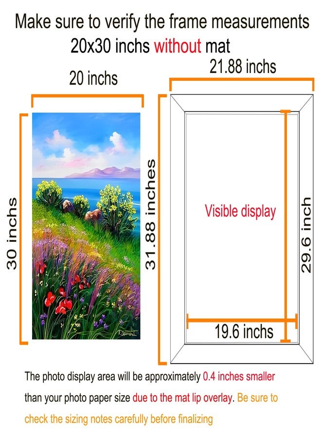 BESCRCL 20x30 Picture Frame Brown, Poster Frames Wall Hanging, Display Pictures 20 x 30 without Mat, 1 Pack - Image 2