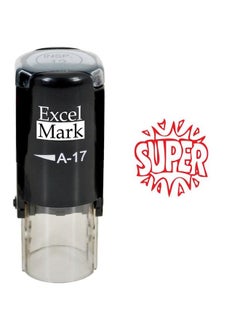 ExcelMark Round Teacher Stamp Super Red Ink  - Image 1