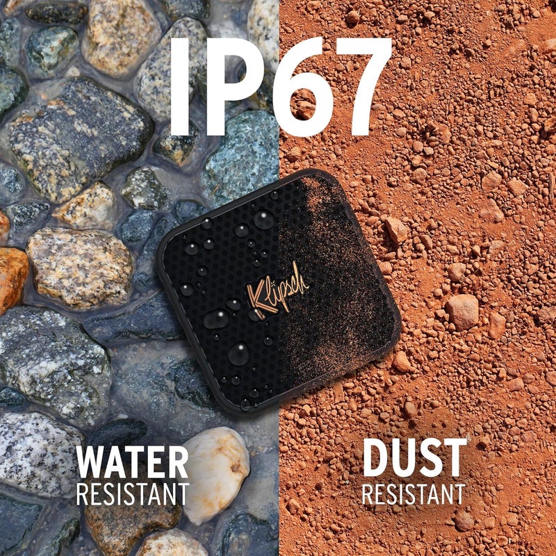Klipsch The Austin Portable Bluetooth Speaker with 1.5-Inch Full-Range Driver, Ip67 Dust and Waterproof, Black - Image 4