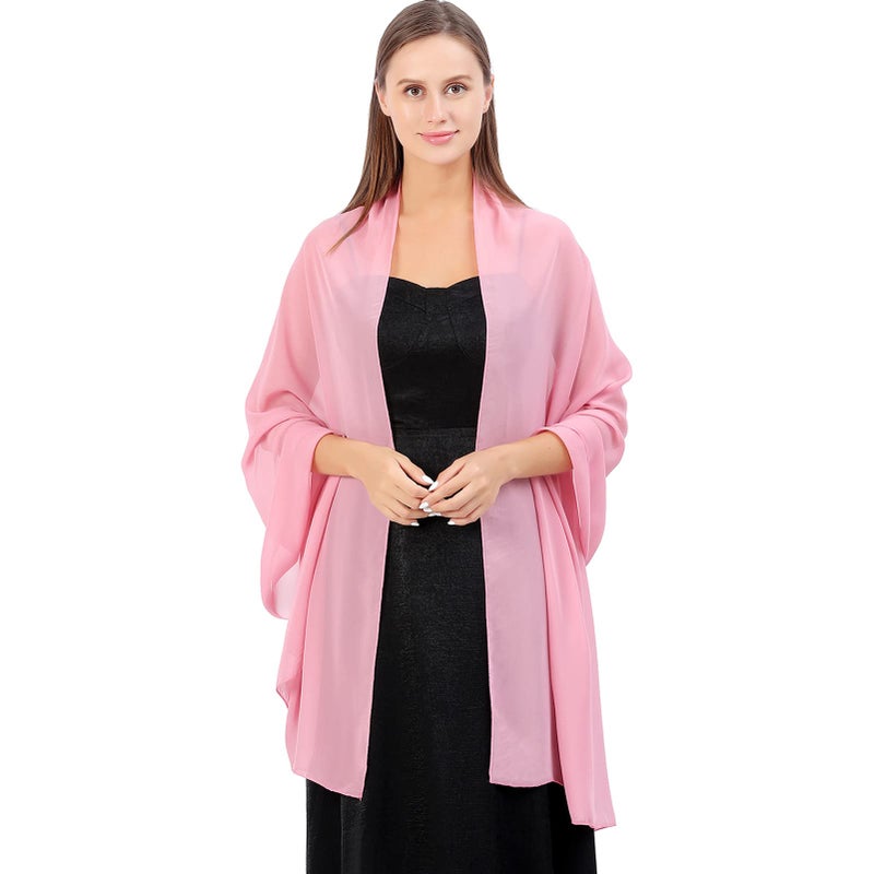 Ladiery Chiffon Shawl Wraps for Women Evening Dresses, Elegant Soft Sheer Shawls for formal dressy Bride Wedding - Image 1