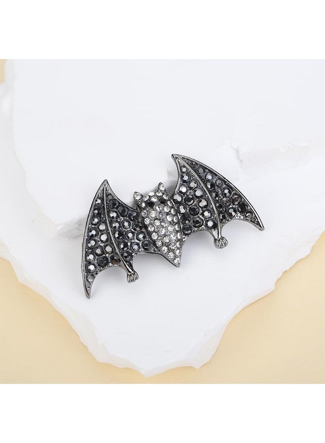 BERYUAN Halloween Bat Hair Clips Metal Bat Hair Barrettes Gothic Black Bat Rhinestone Hairpins Vampire Decor Bun Hair Clip Vintage Halloween Hair Clip For Party Costume For Girls - Image 3