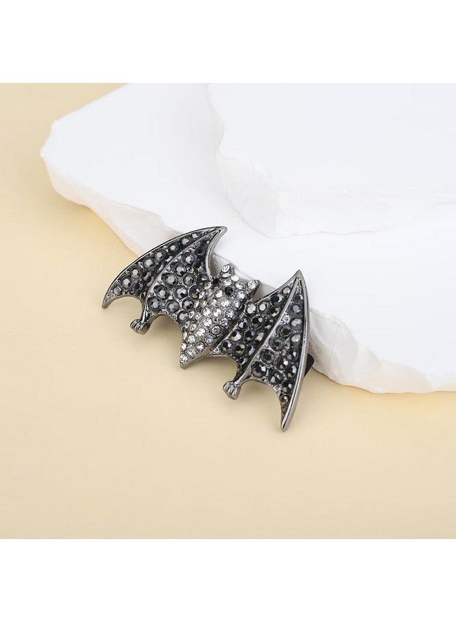 BERYUAN Halloween Bat Hair Clips Metal Bat Hair Barrettes Gothic Black Bat Rhinestone Hairpins Vampire Decor Bun Hair Clip Vintage Halloween Hair Clip For Party Costume For Girls - Image 4