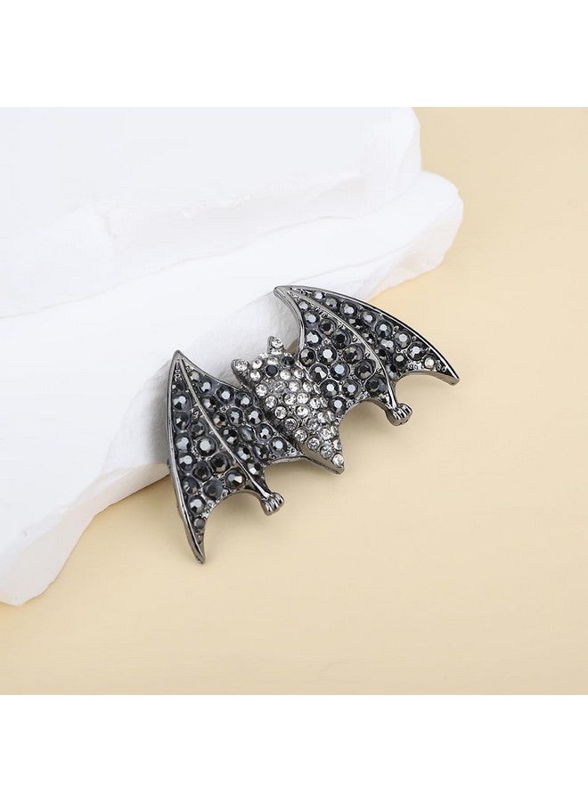 BERYUAN Halloween Bat Hair Clips Metal Bat Hair Barrettes Gothic Black Bat Rhinestone Hairpins Vampire Decor Bun Hair Clip Vintage Halloween Hair Clip For Party Costume For Girls - Image 5
