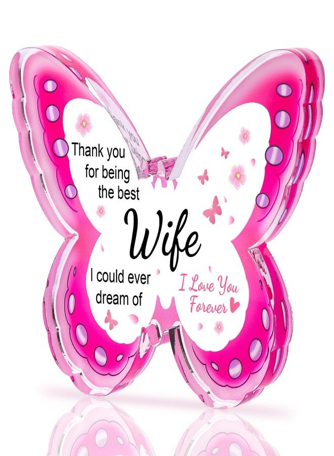 ilifemate Gifts for Wife, Wife Ideas, for Wife - Acrylic Butterfly Plaque Wife Gift 4.33 × 3.26 × 0.47 inch, Valentines Day, Thanksgiving, Anniversary, Birthday Gifts for Women - Image 1
