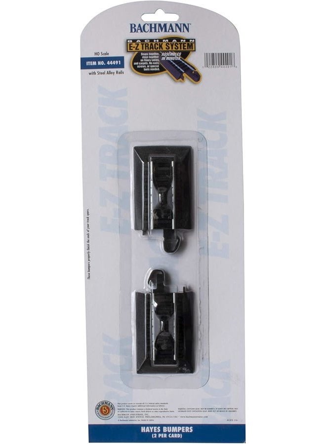 Bachmann Trains - Snap-Fit E-Z TRACK HAYES BUMPERS (2/card) - STEEL ALLOY Rail With Black Roadbed - HO Scale Grey, 8 - Image 5