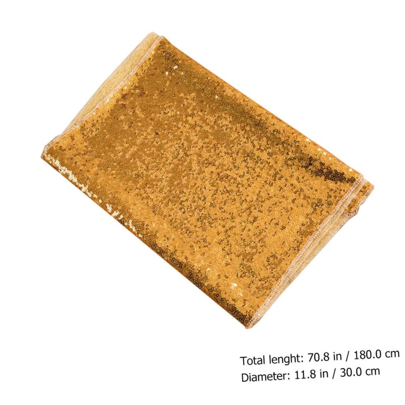 غطاء طاولة من قصب الذهب 30x180 سم لمعة مفرش طاولة الحفلات ديكور المنزل العطلات - Image 3