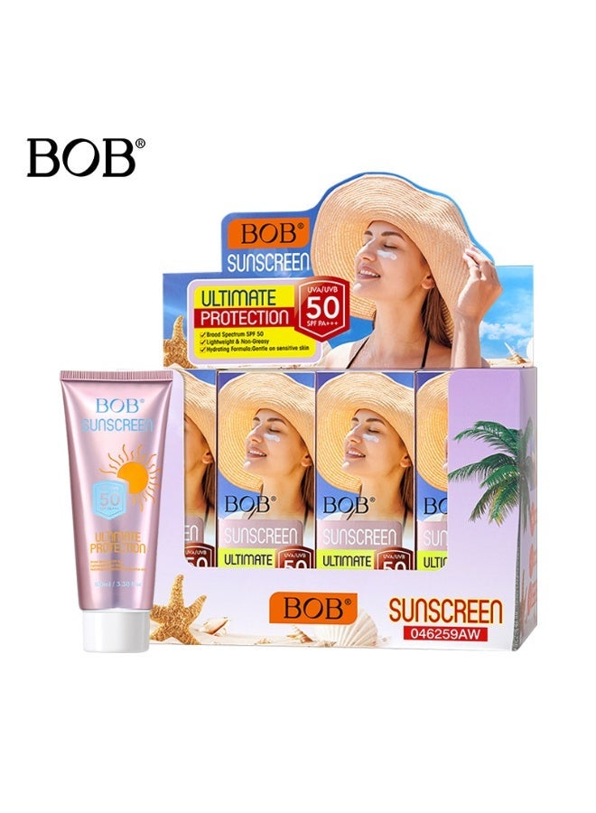 بي أو بي واقي شمس BOB Pink Tube SPF50 PA+++ | مناسب للبشرة الحساسة، منعش وغير دهني، مقاوم للماء وطويل الأمد للوجه والجسم - Image 2