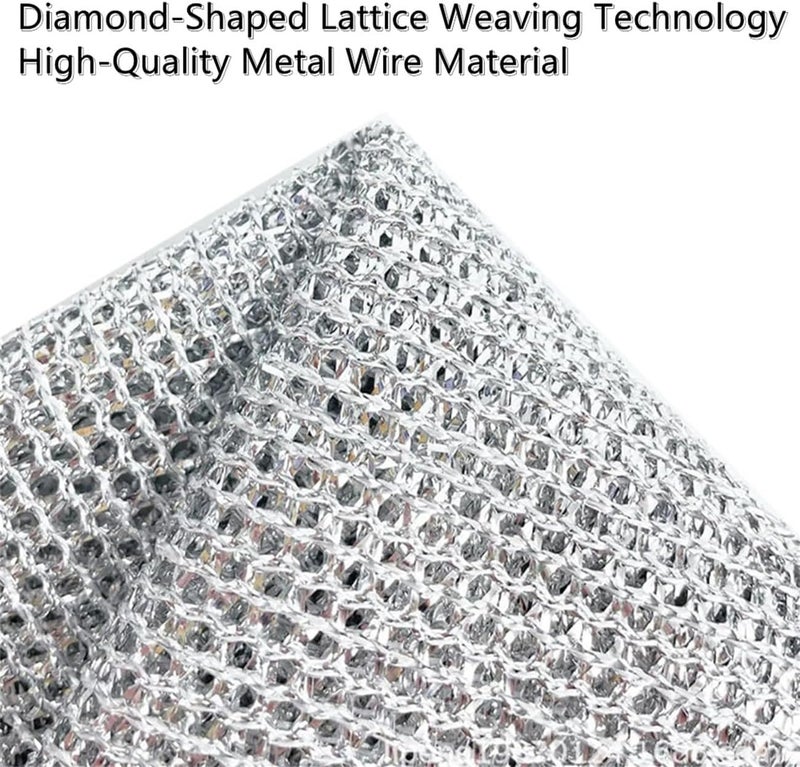 كلاراكو خرق غسيل أطباق سلكية متعددة الأغراض للتنظيف الرطب والجاف، 3/5/10 قطع من وسادات التنظيف المصنوعة من الفولاذ المقاوم للصدأ مزدوجة الطبقات غير القابلة للخدش لتنظيف الأطباق وتنظيف الأواني والمقالي (5 قطع) - Image 5