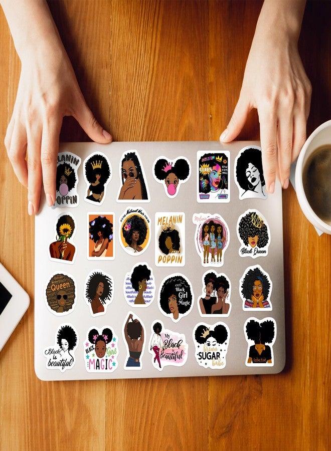 Robmoda 70 Pcs Black Girl Stickers for Water Bottle, Melanin Power Aesthetics Laptop Decals, Adults Teens Girls Women Waterproof Vinyl Phone Cases Skateboards Luggage Bicycles Guitars Decor - Image 4