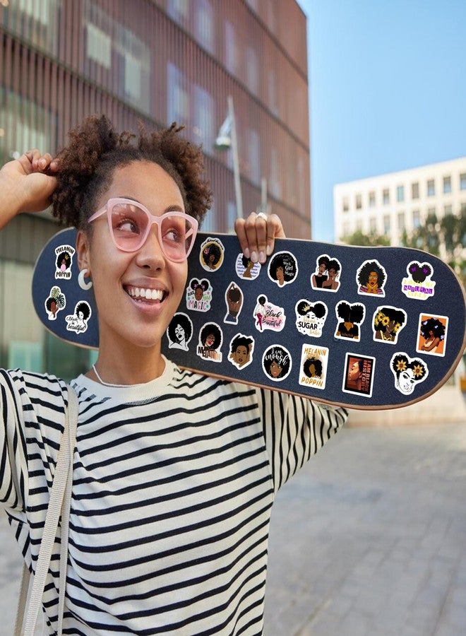 Robmoda 70 Pcs Black Girl Stickers for Water Bottle, Melanin Power Aesthetics Laptop Decals, Adults Teens Girls Women Waterproof Vinyl Phone Cases Skateboards Luggage Bicycles Guitars Decor - Image 5