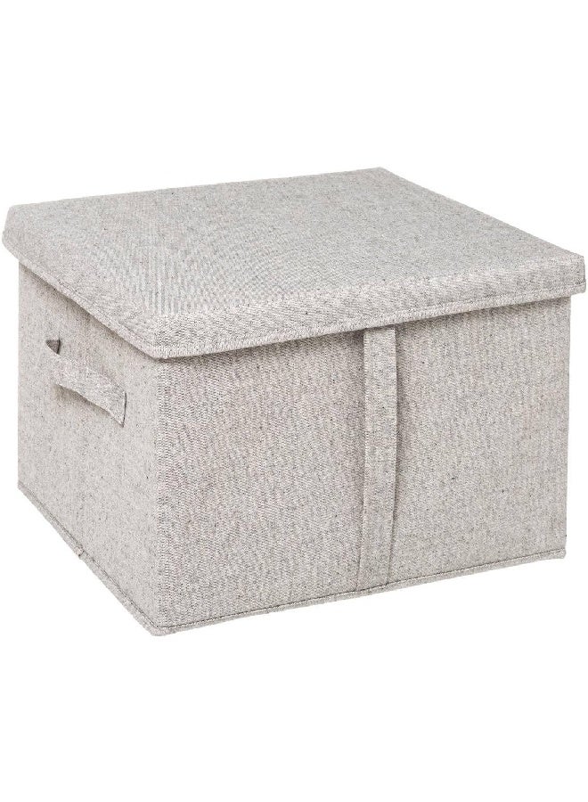 Five Simply Smart Orga Polypropylene and Polyester Foldable Storage Box with Lid Light Grey 25 x 31 x 35 cm 181252 - Image 1