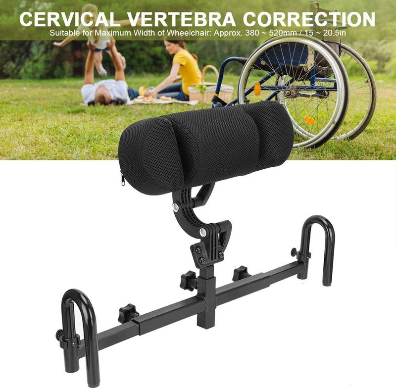 klarako Wheelchair Headrest Neck Support, Headrest Cushion for Wheelchair, Adjustable Cervical Spine Headrest Cushion Head Support, Comfortable Seat Back Cushion Pillow(22mm clamp Block) - Image 4