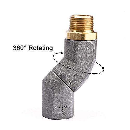 YIENAKFUN 3/4 Inch NPT Fuel Hose Swivel 360 Rotating Connector for Fuel Nozzle Multi Plane Fuel Plane Swivel - Image 3
