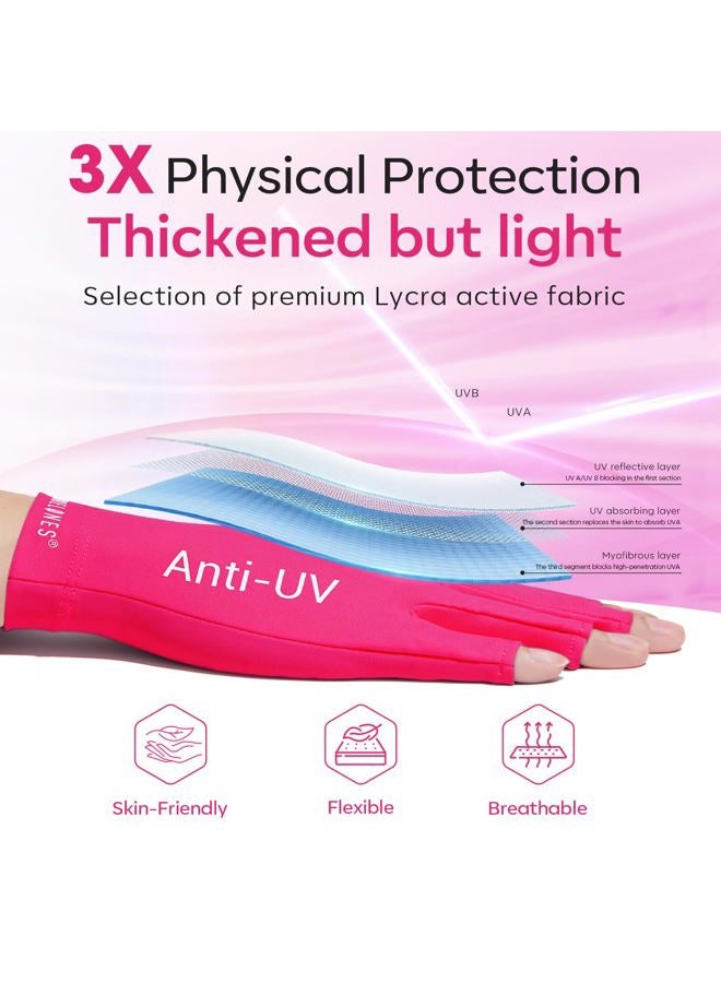 modelones Uv Gloves for Nails, Professional Upf99 Protection Gel Manicures, Fingerless Light - Image 3