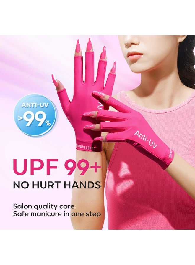 modelones Uv Gloves for Nails, Professional Upf99 Protection Gel Manicures, Fingerless Light - Image 2