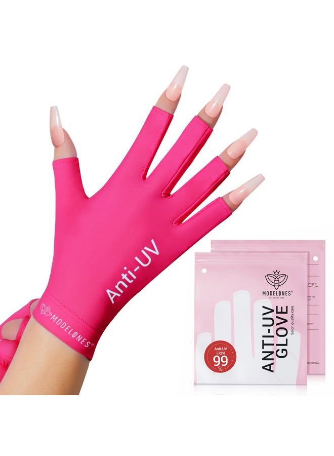 modelones Uv Gloves for Nails, Professional Upf99 Protection Gel Manicures, Fingerless Light - Image 1