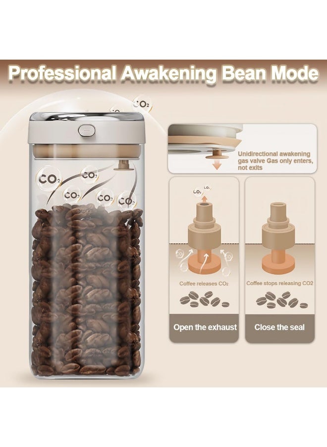 Vacuum Sealed Coffee Canister Coffee Container with One-Way CO2 Valve and Freshness Tracker, Perfect for Coffee Bean,  Flour, Grain, Snack, Sugar, TeaStorage(1.7L/57OZ) - Image 3