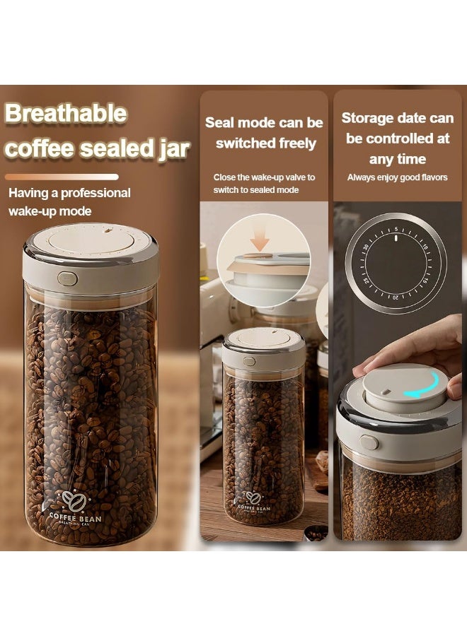 Vacuum Sealed Coffee Canister Coffee Container with One-Way CO2 Valve and Freshness Tracker, Perfect for Coffee Bean,  Flour, Grain, Snack, Sugar, TeaStorage(1.7L/57OZ) - Image 2