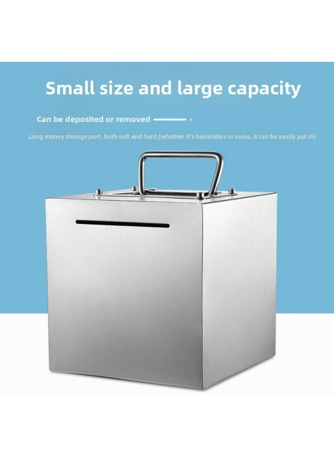 Generic Stainless Steel Piggy Bank Portable Style Can Be Saved Without Smashing Piggy Bank Large Capacity Adult Children Gift Ornaments-Color:[thickened Hot Style] Simple And Unpictured-Size:[hot Style] Medium Portable 15*15 [can Be Deposited]  - Image 2