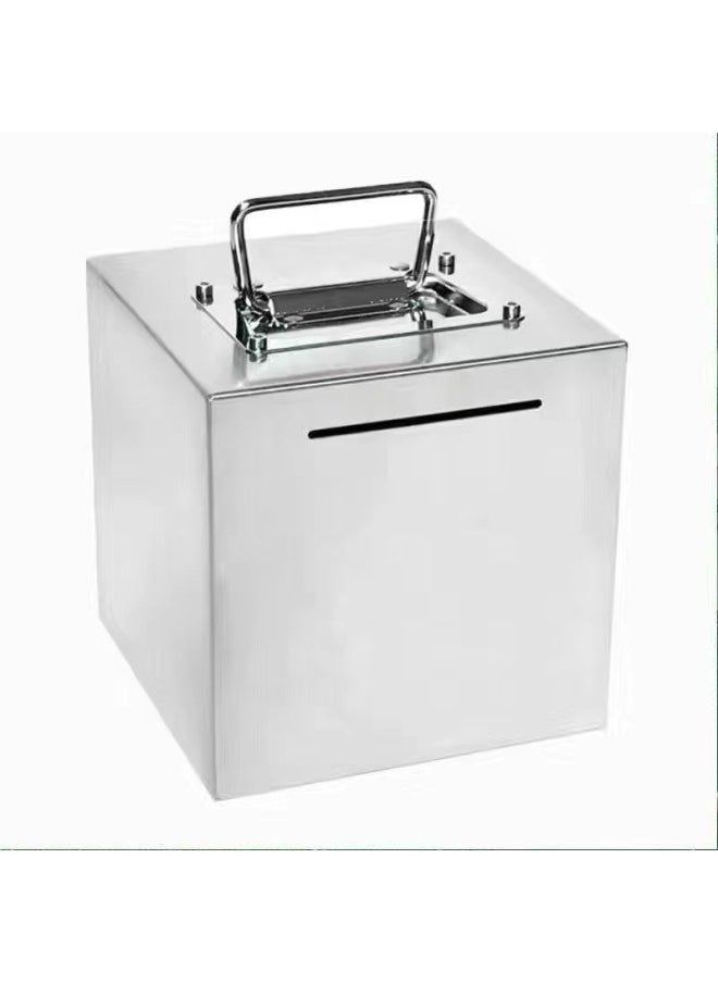 Generic Stainless Steel Piggy Bank Portable Style Can Be Saved Without Smashing Piggy Bank Large Capacity Adult Children Gift Ornaments-Color:[thickened Hot Style] Simple And Unpictured-Size:[hot Style] Medium Portable 15*15 [can Be Deposited]  - Image 1