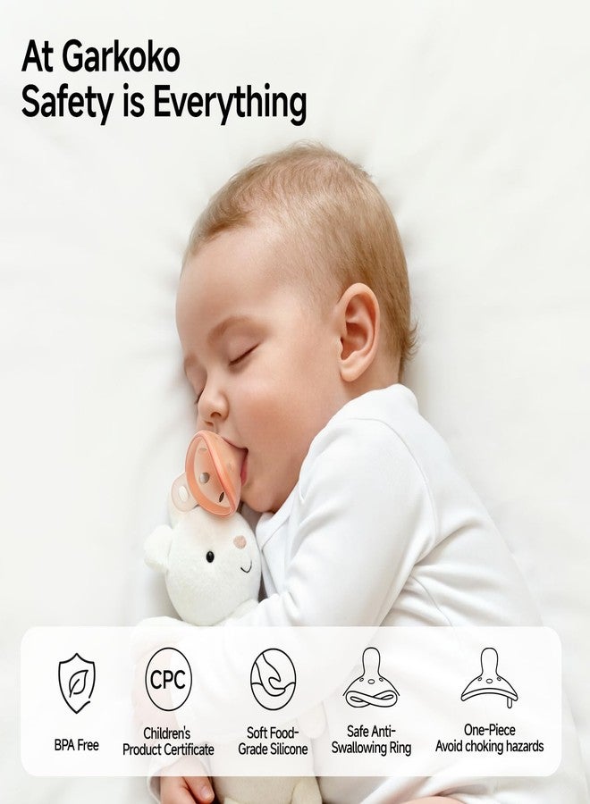 Garkoko Baby Pacifiers 0-6 Months, One-Piece Soft Silicone Breast-Like Pacifier for Newborn & Breastfed Babies, BPA-Free - Image 2