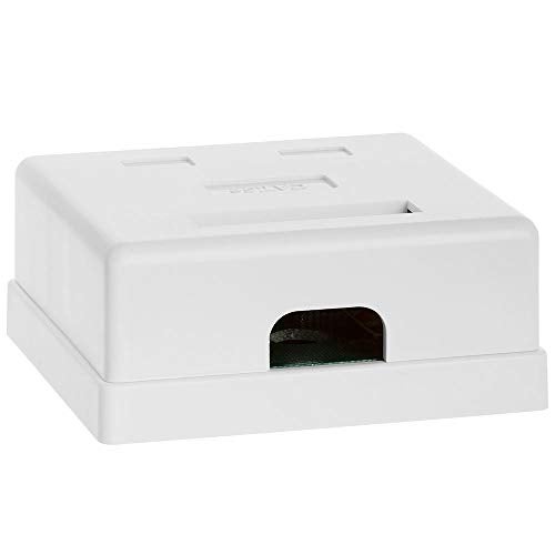 Cmple - 2 Port Cat5e Surface Mount Box, RJ45 Cat5 Dual Port Surface Mount Box for Ethernet Cables, Screws and Double-Side Tape Included, Easy Mount – White - Image 2