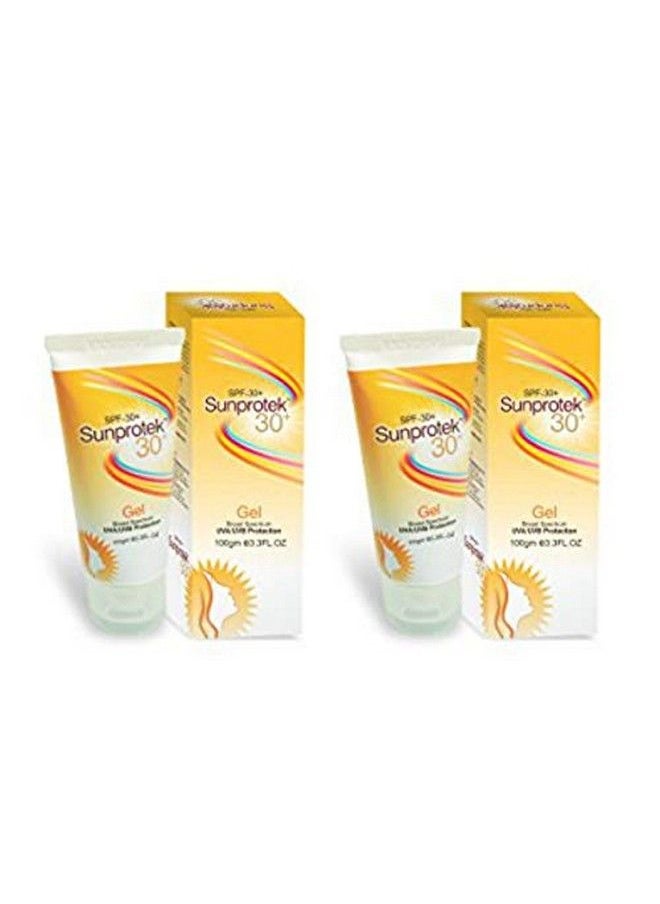 Salve - Sunprotek Spf 30+ Broad Spectrum Sunscreen Gel With Nano Technology Protects Skin From Harmful Uva & Uvb Rays Nongreasy Sun Shield Formula Matte Look For All Skin Types For Men & Women 100 Gm X 2 - Image 1