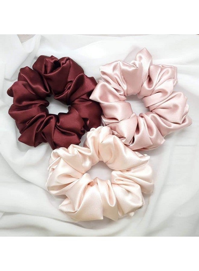 Atrube's Women Large Scrunchie Set of 3 XL Scrunchies| 3 Pcs Extra Large Oversized Scrunchies - Silk Satin Scrunchies for Hair - Jumbo Scrunchies for Thick Hair- Silk hair ties for Women , girls, lady and children - Image 1