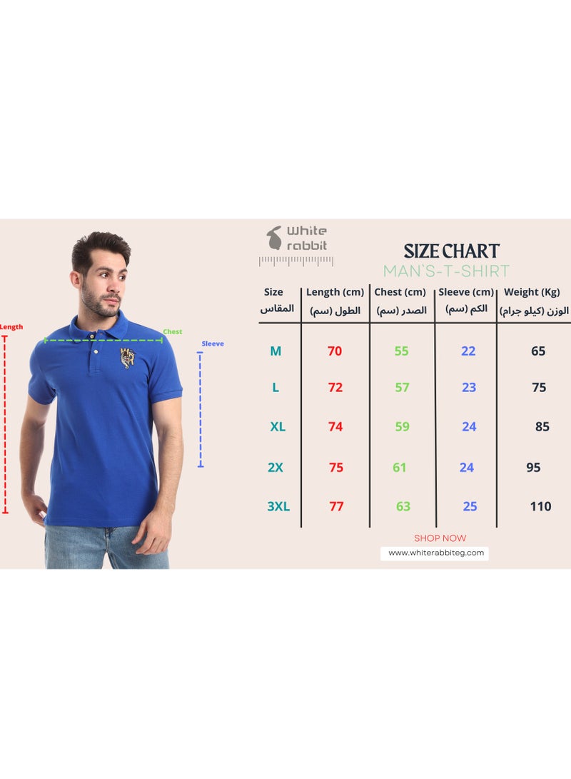 WHITE RABBIT Stitched Chest Logo Pique Patterned Polo Shirt  - Image 5