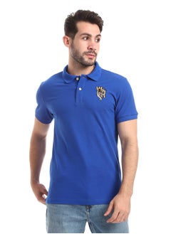 WHITE RABBIT Stitched Chest Logo Pique Patterned Polo Shirt  - Image 1