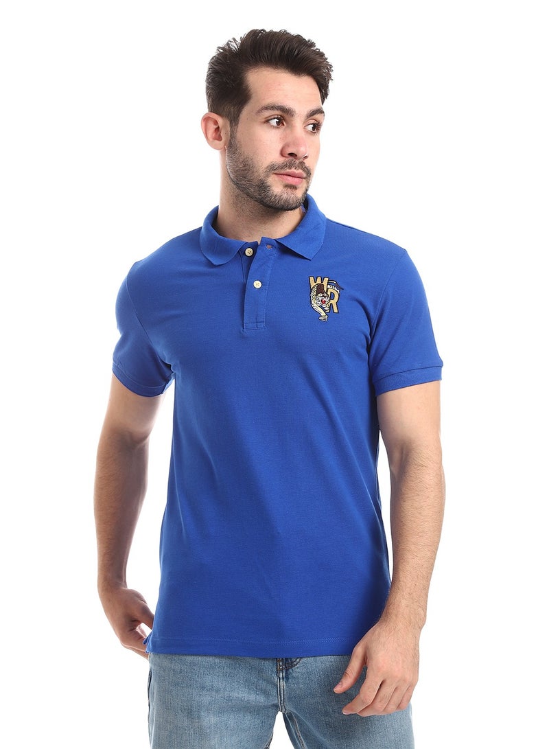 WHITE RABBIT Stitched Chest Logo Pique Patterned Polo Shirt  - Image 1