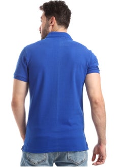 WHITE RABBIT Stitched Chest Logo Pique Patterned Polo Shirt  - Image 4