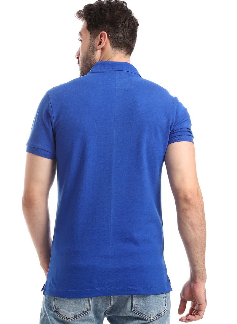 WHITE RABBIT Stitched Chest Logo Pique Patterned Polo Shirt  - Image 4