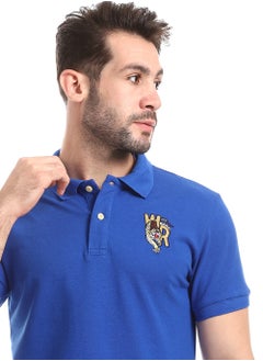 WHITE RABBIT Stitched Chest Logo Pique Patterned Polo Shirt  - Image 2