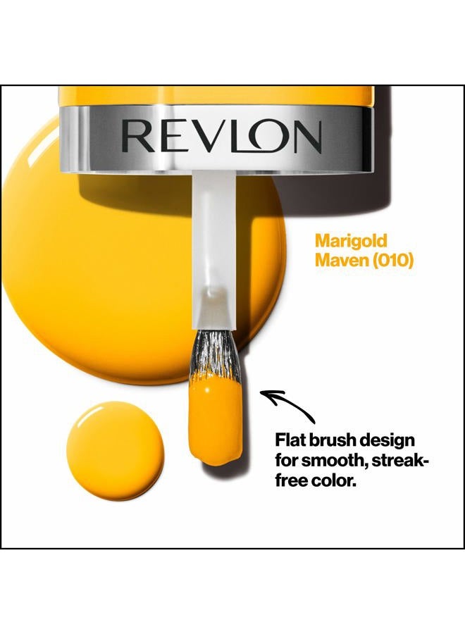 Revlon طلاء أظافر فائق الوضوح، لامع طبيعي غني، تركيبة نباتية 100%، لا حاجة لطبقة أساسية أو علوية، 010 ماريغولد مافن، 0.27 أونصة سائلة - Image 3