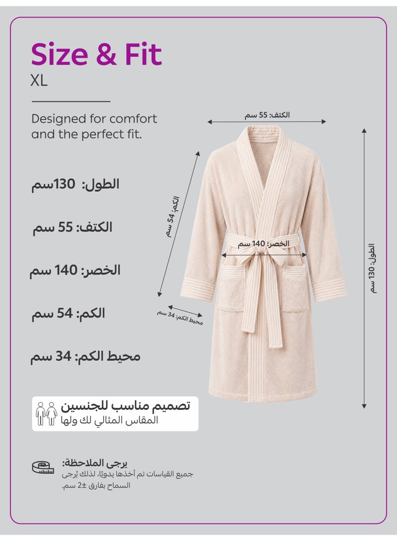 Donetella Bathrobe for Men & Women XL Size - Kimono Collar, Highly Absorbent, Quick Dry, Soft Spa Robe with Belt & Pockets - Microfiber 330 GSM, Everyday Use - Image 4