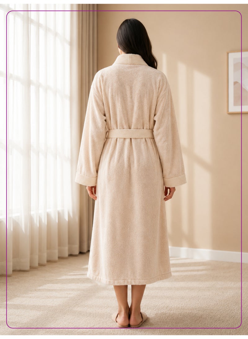 Donetella Bathrobe for Men & Women XL Size - Kimono Collar, Highly Absorbent, Quick Dry, Soft Spa Robe with Belt & Pockets - Microfiber 330 GSM, Everyday Use - Image 5