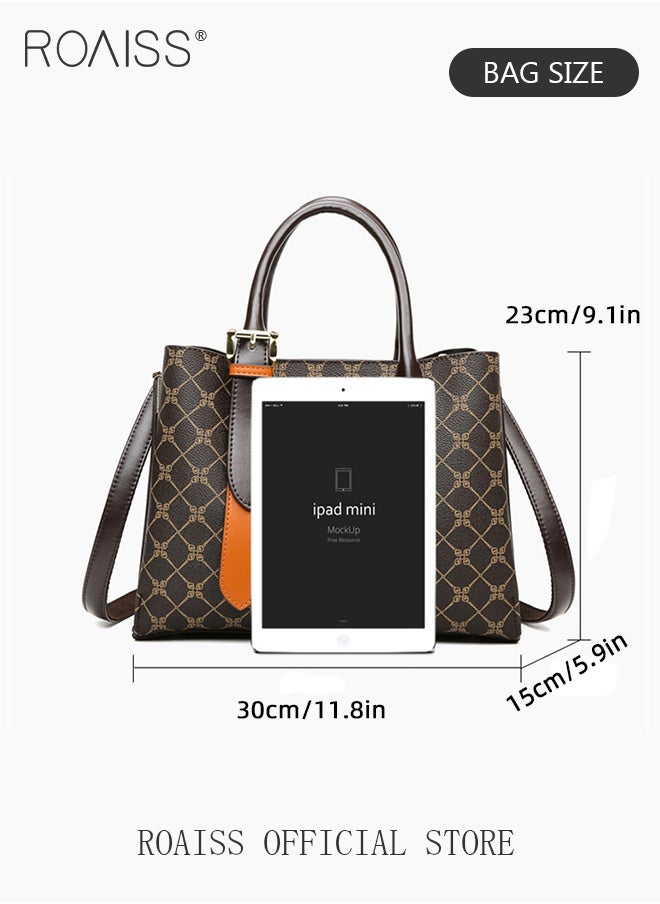 Premium Checkered Pattern Handbag for Women PVC Wear Resistant Large Capacity Casual Commuting Tote Bag Retro Fashion Shoulder Crossbody Bag with Multiple Compartments and Exquisite Hardware - pzsku/Z4C1AF334E22B25DBA1DBZ/45/_/1729310122/b64a2665-e65f-47df-a656-00da97fe7e41