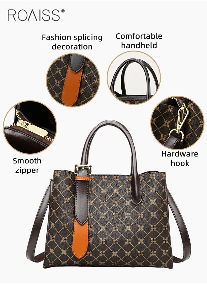 Premium Checkered Pattern Handbag for Women PVC Wear Resistant Large Capacity Casual Commuting Tote Bag Retro Fashion Shoulder Crossbody Bag with Multiple Compartments and Exquisite Hardware - pzsku/Z4C1AF334E22B25DBA1DBZ/45/_/1729506409/2e8ebde6-2883-48ca-8fe4-76142ec7c5b3