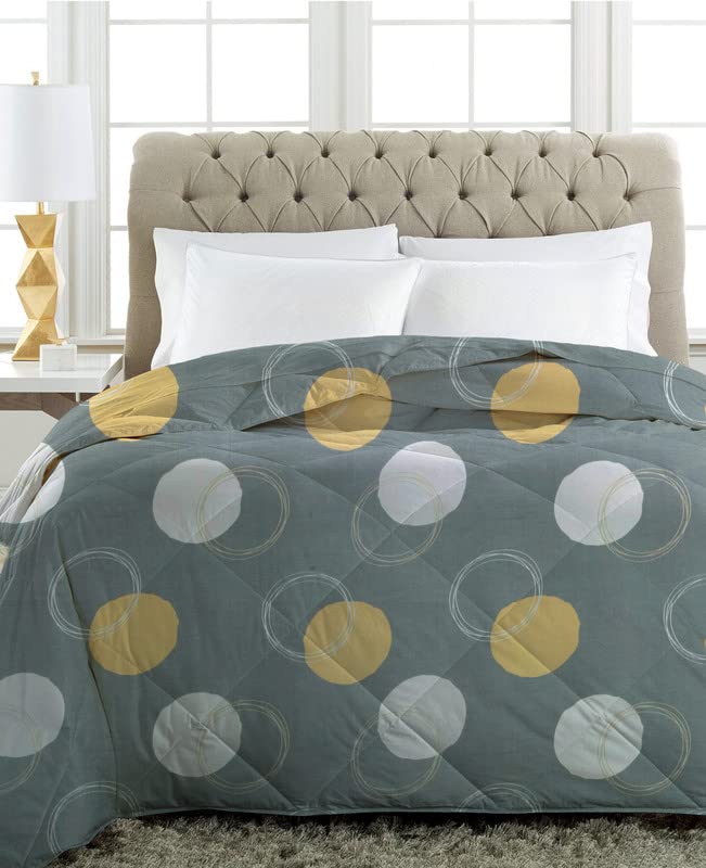 BSB HOME 220 GSM Reversible Microfiber AC Comforter/Blanket/Quilt/Duvets for Winter Single Size Bed (240X152 cm, Grey & Orange) - Image 2