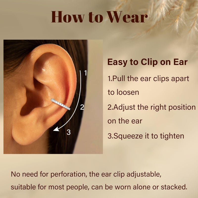 LOYALLOOK Ear Cuff Earrings for Women Silver Tone Ear Cuffs Non Piercing Clip on Cartilage Earring Trendy Fake Earrings Hypoallergenic Huggie Hoop Clip Cuff Earring Lightweight - Image 3