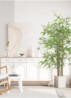 بريناوكي شجرة الخيزران الاصطناعية 120 سم، Faux Plant 7 Trunks الخيزران، النبات الاصطناعي شجرة الخيزران المزيفة 1.2m for Home Office Indoor Outdoor ديكور  - Image 5