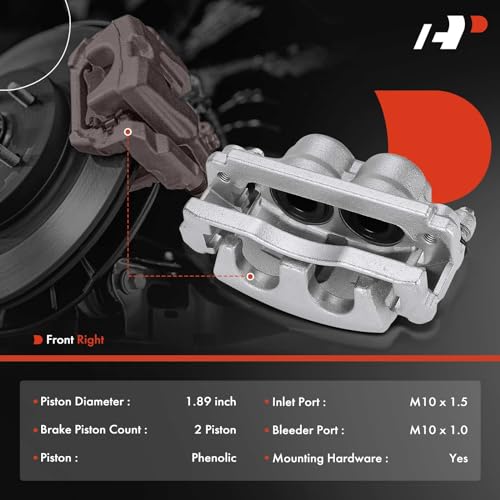 A-Premium Disc Brake Caliper Assembly with Bracket Compatible with Select Buick, Chevy and GMC Models - Rainier 2006-2007, Trailblazer EXT/Envoy XL 06, Trailblazer/Envoy 06-09, 4.2L - Front Passenger - Image 2