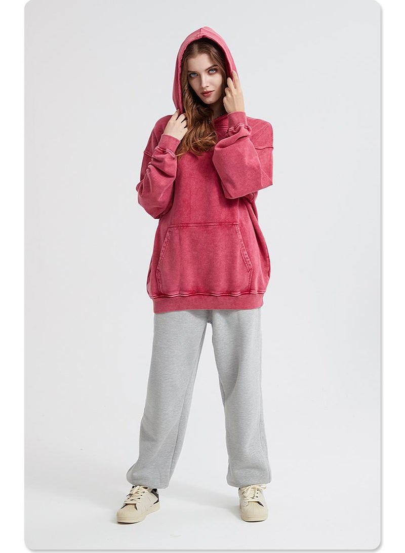 NIBEMINENT American Retro  Sweatshirt for Men and Women Spring and Autumn Washed Vintage  Loose Hooded Jacket - Image 2