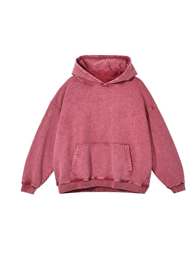 NIBEMINENT American Retro  Sweatshirt for Men and Women Spring and Autumn Washed Vintage  Loose Hooded Jacket - Image 1