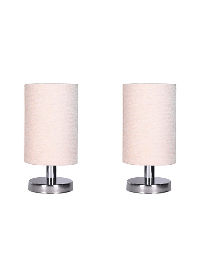 El Rawda Lighting 2 Desk Lamp - Modern Table Lamp for Bedroom & Living Room - | Color: Beige | Size: 30x13 cm