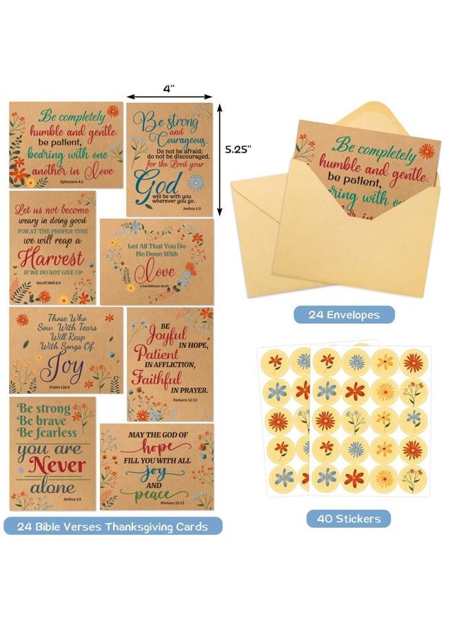 WorldBazaar Christian Greeting Cards 24 Pack Religious Cards with Bible Verse Bulk Motivational Encouragement Card Envelopes Scripture Inspirational All Occasion Cards Assortment Kraft - Image 2
