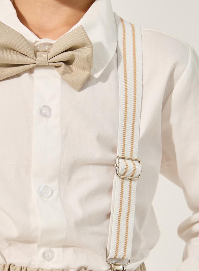Styli Styli Collared Shirt with Pant, Bow and Suspender - Image 4
